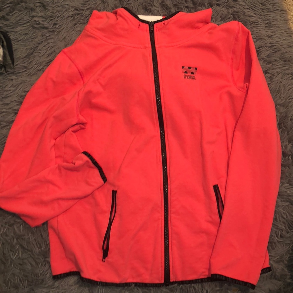 coral PINK zip up (L)